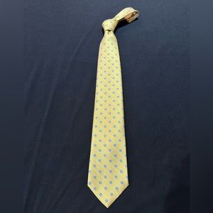 Brooks Brothers Yellow Tie with Dotter Flower Pattern Neck Tie
